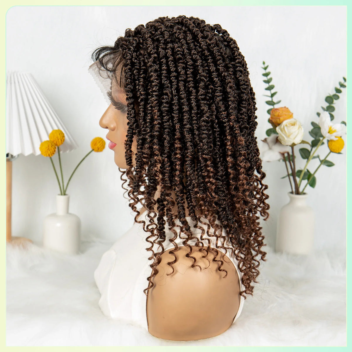 14 Inch Twisted Knotless Box Braids Wig | Full Lace | Baby Hair