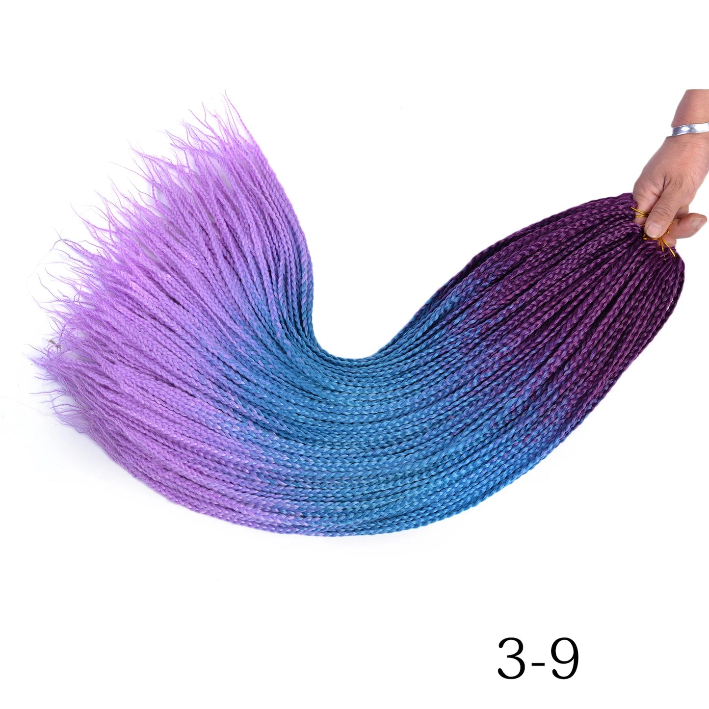 Ombre Box Braids Crochet Hair Extensions – Synthetic Straight Braiding Hair 14"/18"/24" | 22 Strands/Pack
