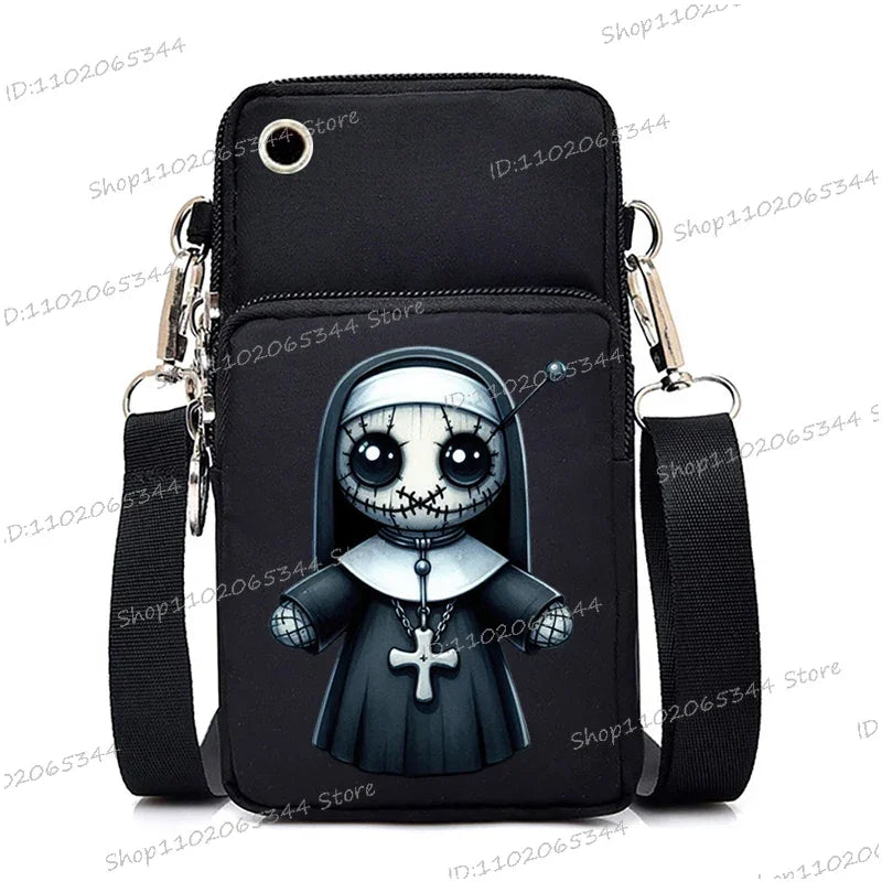 Mini Mobile Phone Bag | Gothic Doll Pattern Crossbody Bag Luxegan