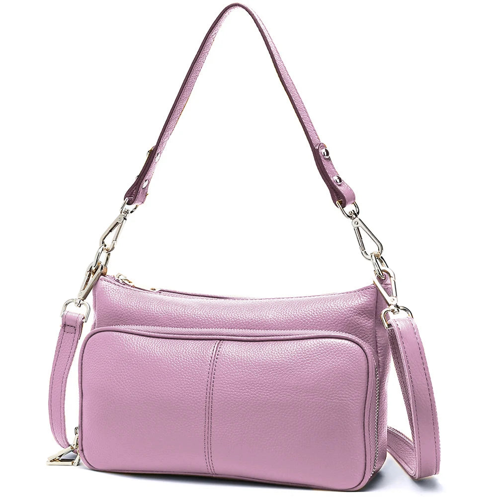 Women's Handbag 100% Genuine Leather Ladies Shoulder Crossbody Messenger Bag | Fashion Hobos Black High Quality Luxegan