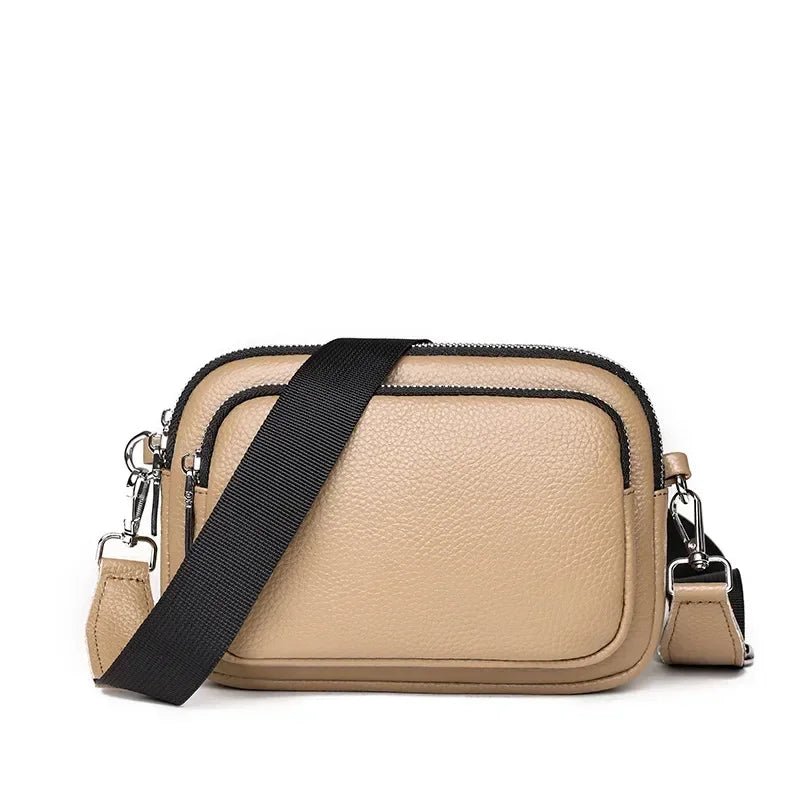 100% Genuine Leather Shoulder Bag | Sophisticated First Layer Cowhide Rectangle Bag | Elegant Luxury Designer Handbag | "Dignified" Soft Cow Leather Messenger for Daily Matching Luxegan