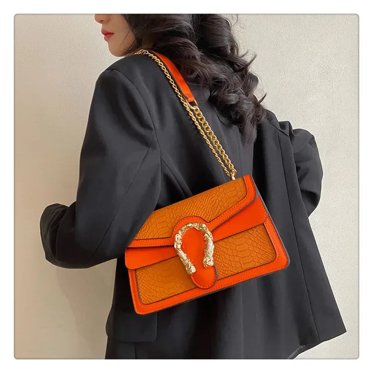Gold Chain Crossbody Bag | Women's Fashion & Stylish Small Square Bag Luxegan