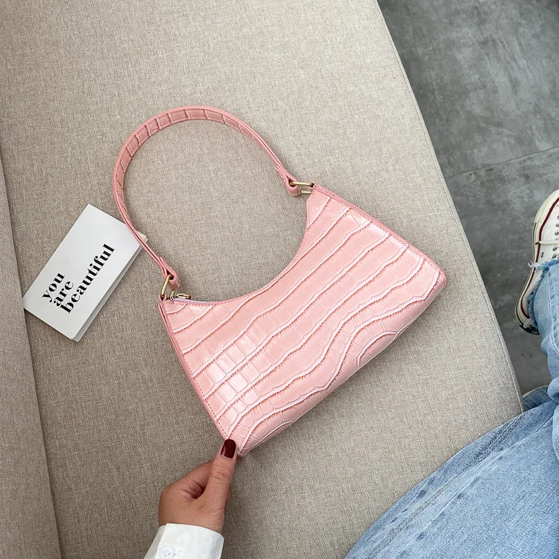 Retro PU Leather Tote | Casual Chain Shopping Bag Luxegan