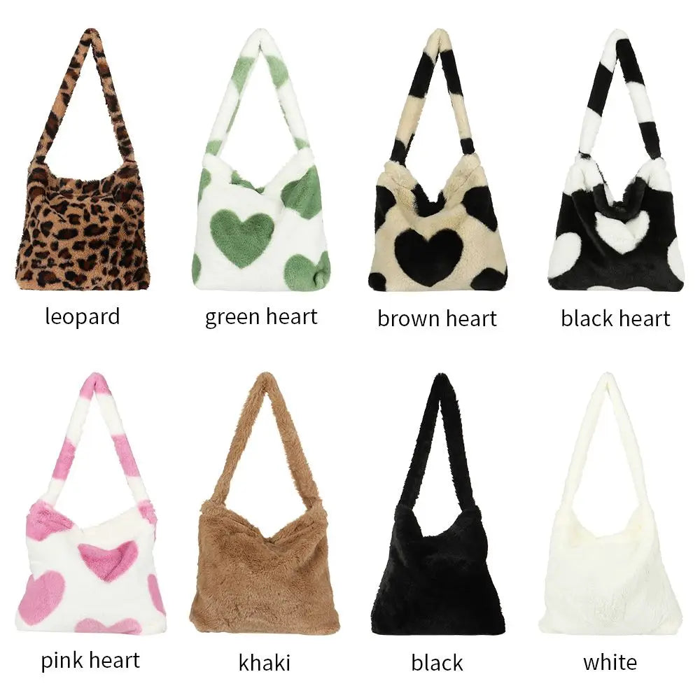Plush Tote Bag | Fluffy Shoulder & Top-Handle Handbag Luxegan