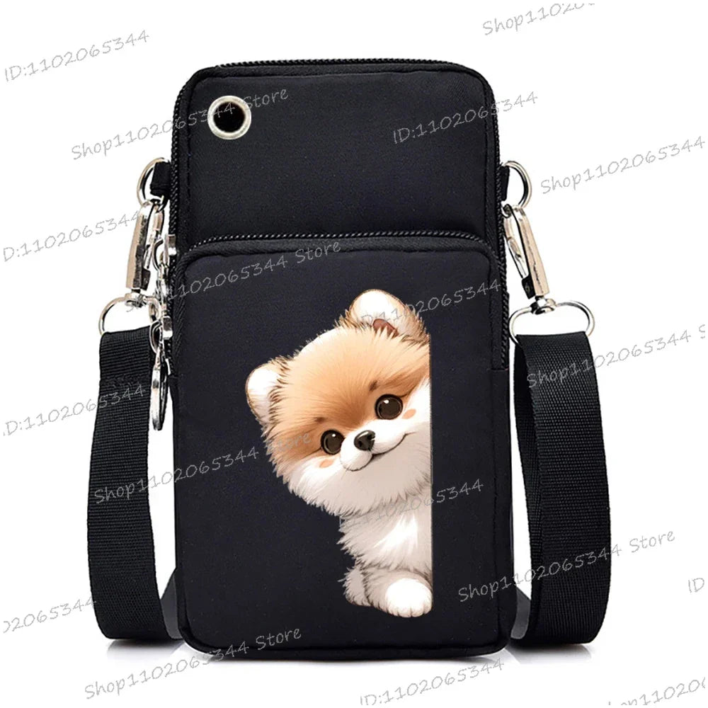 Funny Anime Dog Print Mobile Phone Bag | Unisex Crossbody & Handbag Luxegan