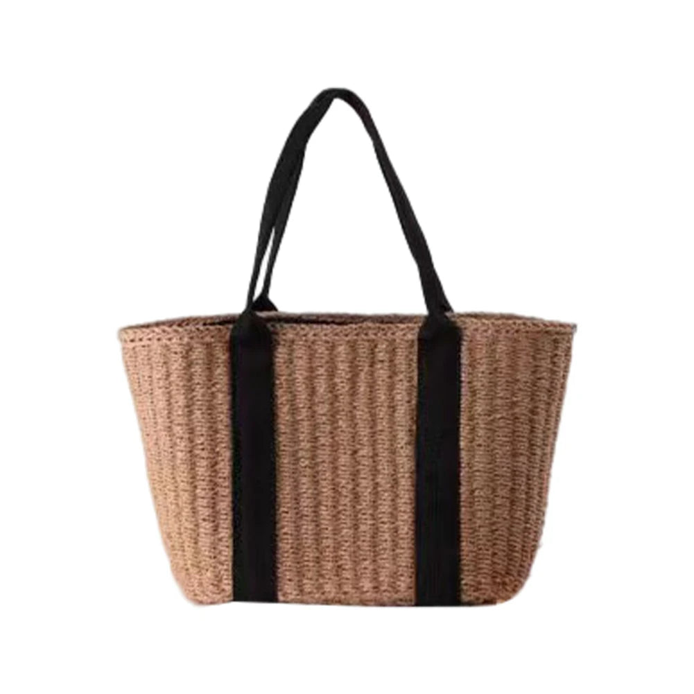 Vintage Hollow Design Woven Shoulder Bag | Large Capacity Knitting Tote & Summer Beach Bag Luxegan