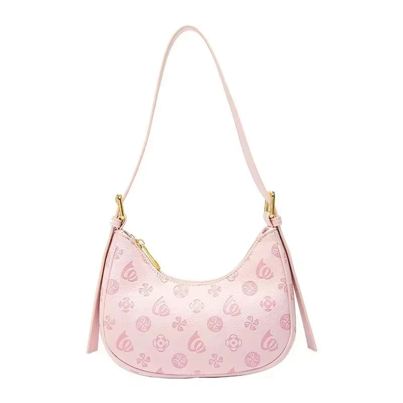 Trendy Pink Underarm Bag | Summer Women's Shoulder Bag | Cute Lawson Commuter Purse with Top Handle Luxegan