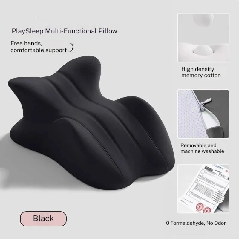 Couples Memory Foam Waist & Lumbar Support | Sophisticated "Wave Shape" Silhouette | Elegant Washable Office & Bedding Backrest | "Dignified" High-Performance Massage Feature for Radiant Versatile Styling Luxegan
