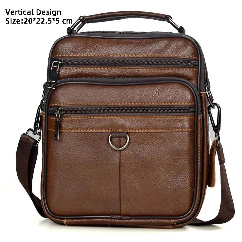 Hot Fashion Men's Genuine Leather Messenger Bag | Luxury Brand Soft Crossbody for Mini Pad & Shoulder Use Luxegan