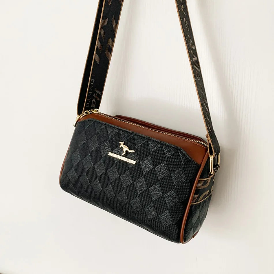 Luxury Checkered Messenger Bag | Soft Square Crossbody Purse Luxegan