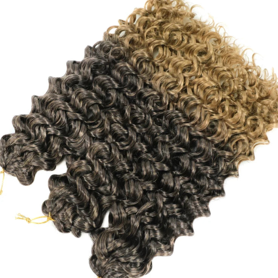 14–22 Inch Synthetic Deep Wave Crochet Hair | Afro Curl Braiding Extensions Luxegan