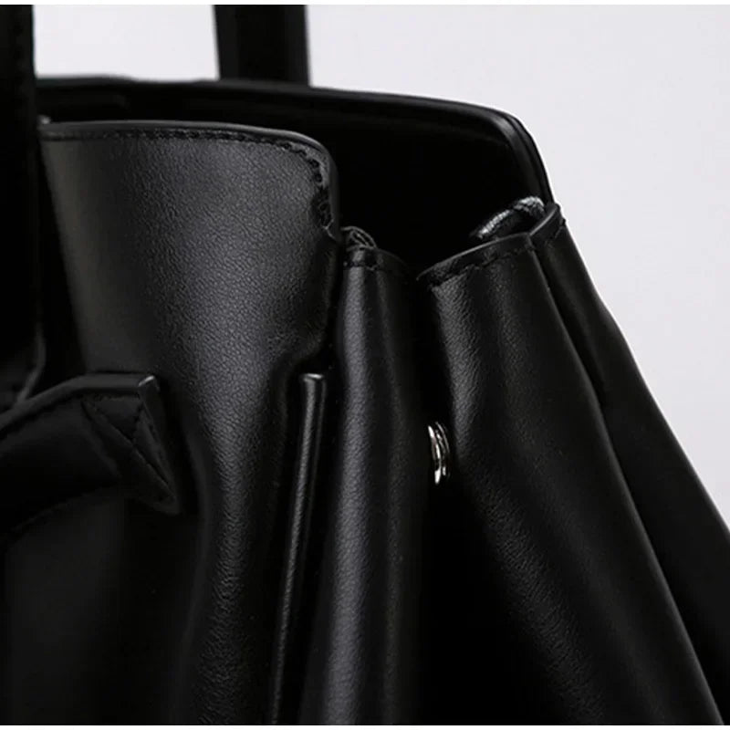 Luxury Wings Style Synthetic Leather Shoulder Bag,Large Capacity Commuting Women Tote Bag,Punk Buckle Simple Versatile Handbag