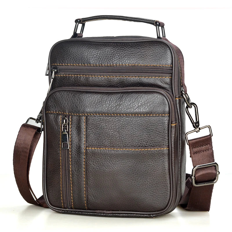 Hot Fashion Men's Genuine Leather Messenger Bag | Luxury Brand Soft Crossbody for Mini Pad & Shoulder Use Luxegan