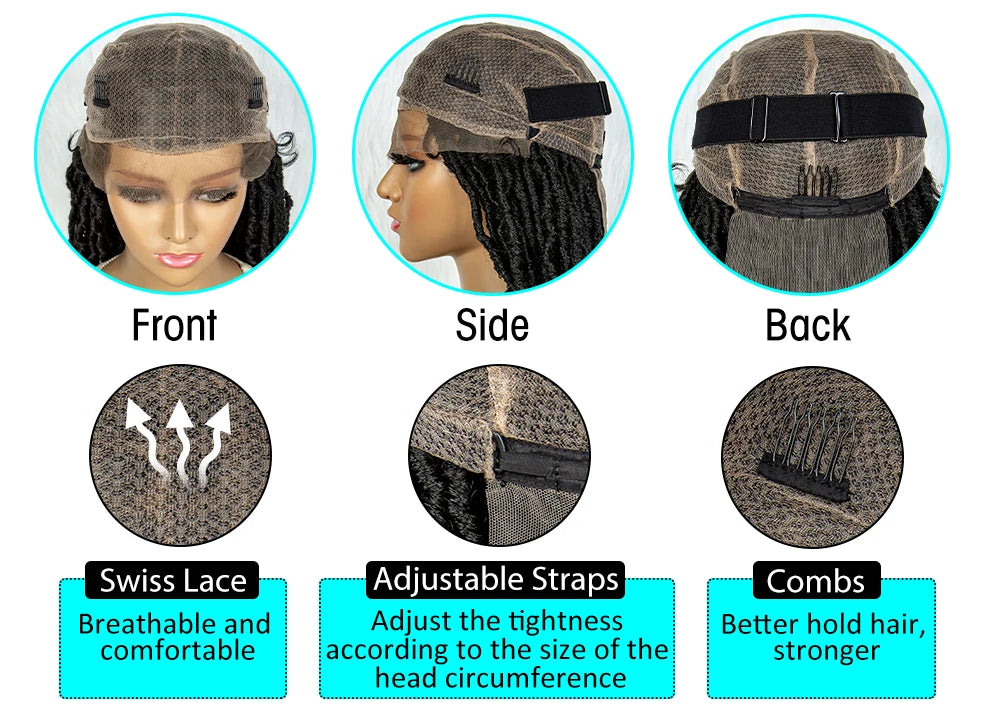 Pink & Blue Braided Wig | Full Lace Butterfly Locs & Dreadlocks