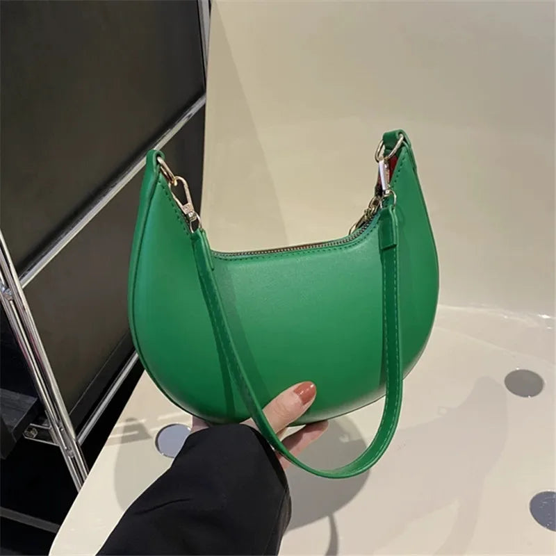 New Fashionable High-End Moon-Shaped Baseball Bag | Luxury Women's Single Shoulder Bag (Sequined Vintage Handbag) Luxegan