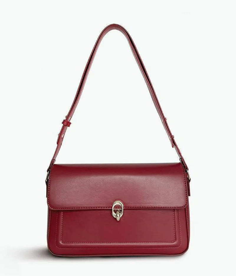 High-Texture Red Retro Bridal Wedding Bag | French Handbag & Commuter Underarm Bag Luxegan