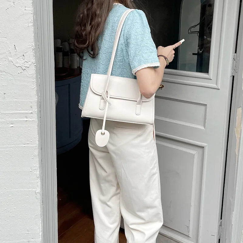 Fashion Designer Luxury Brand PU Leather Shoulder Bag | Simple Solid High Quality Female Square Handbag Luxegan