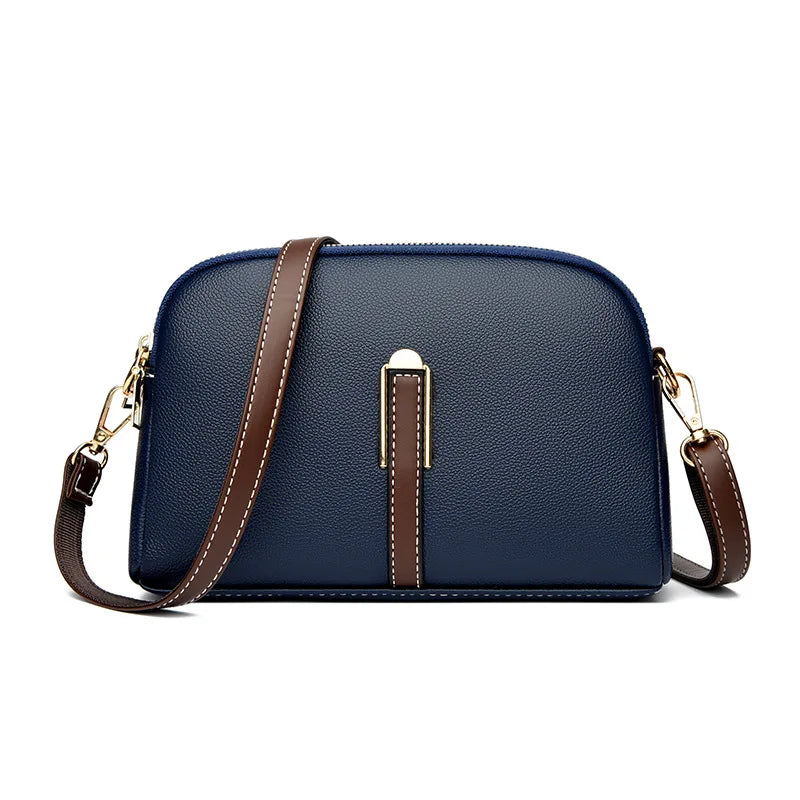 100% Genuine Leather Shoulder Bag | Women's Handbag & Designer Cowhide Flap Bag (Luxury Women's Messenger Crossbody Bags) Luxegan