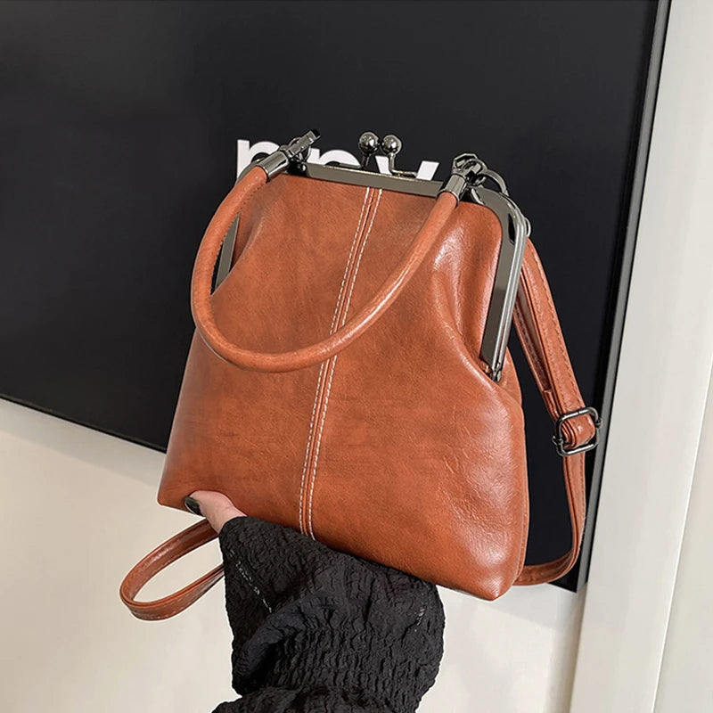 New Women’s Fashion Soft Leather Crossbody Bag | Vintage Evening Party Shoulder Tote | Versatile Cosmetic Bag & Wallet Purse with Elegant Flap Design Luxegan