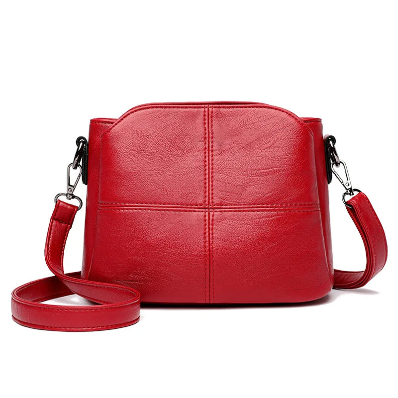 Retro Quality PU Leather Bucket Crossbody Bag Luxegan
