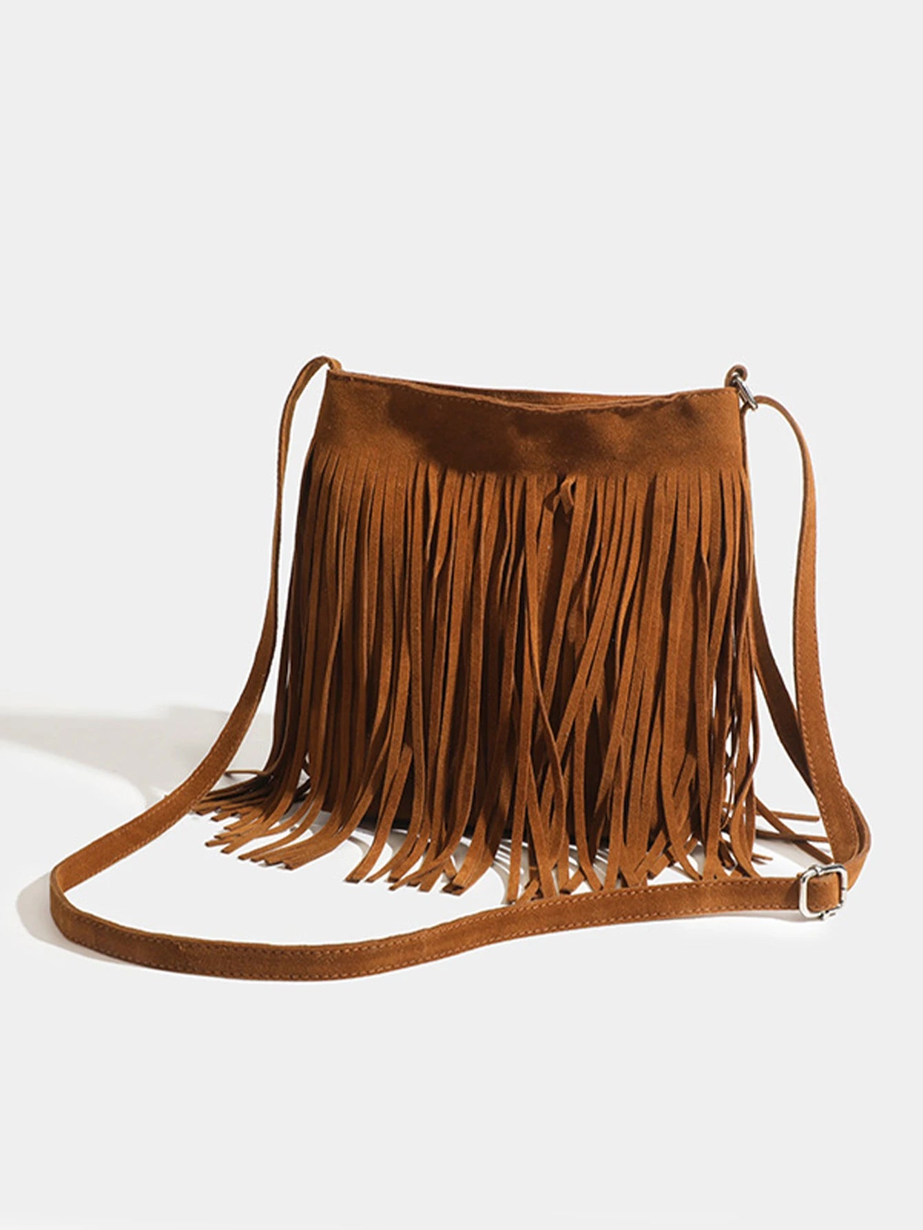 Bohemian Tassel Saddle Bag | Retro Faux Suede Crossbody Luxegan