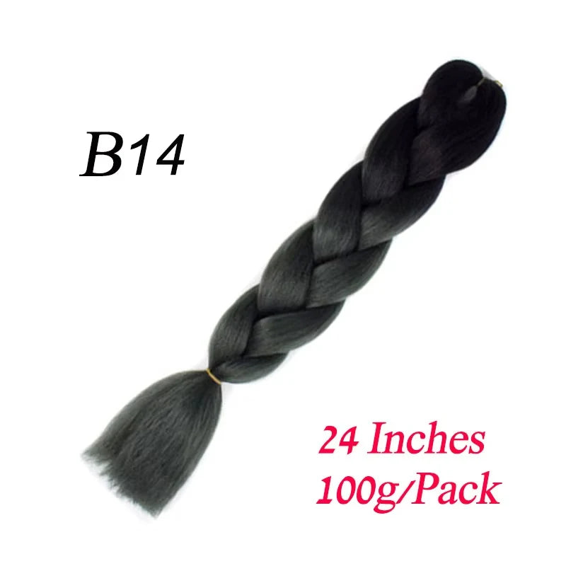 Lihui 24 Inch Pre-Stretched Synthetic Braiding Hair – Kanekalon Jumbo Braid | 100g | 100+ Ombre Colors