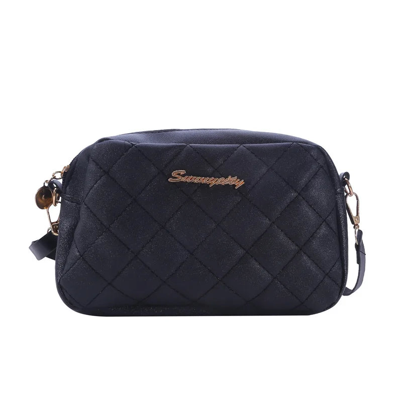 Women's Square Single Shoulder Bag | Solid Color PU Handbag & Female Fashion All-match Messenger Bags (Casual Phone Bag) Luxegan