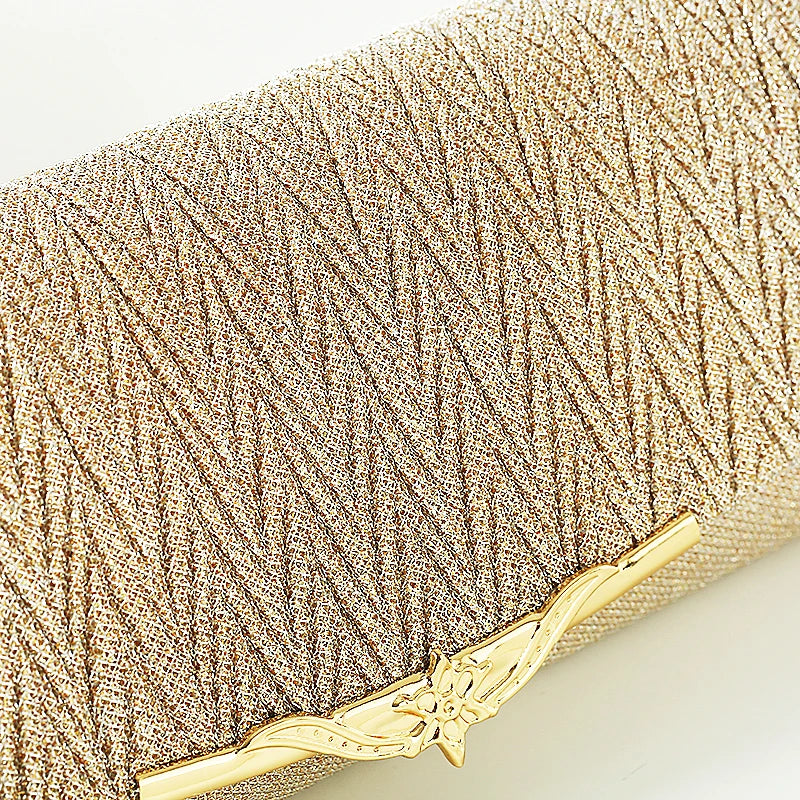 Luxury Metal Trim Clutch Bag | Elegant Party & Wedding Purse Luxegan