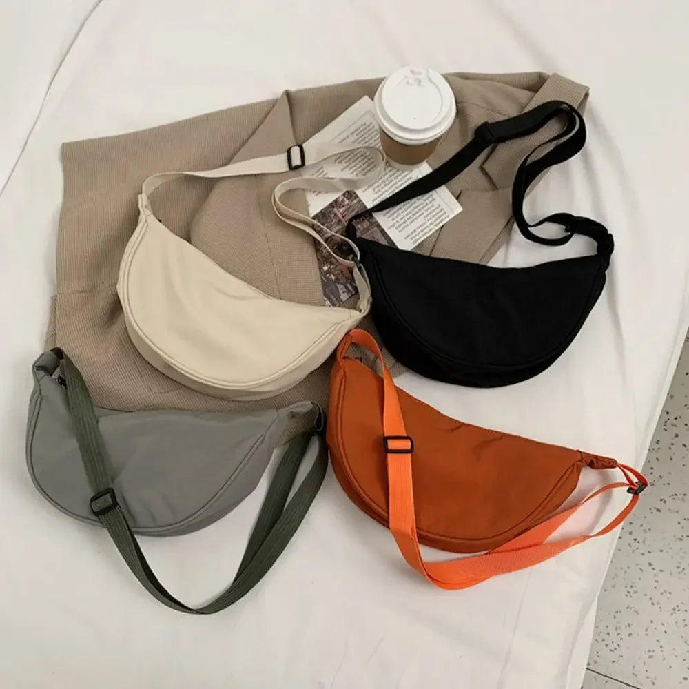 Nylon Half-Moon Shoulder Bag | Portable Crossbody & Underarm Bag Luxegan