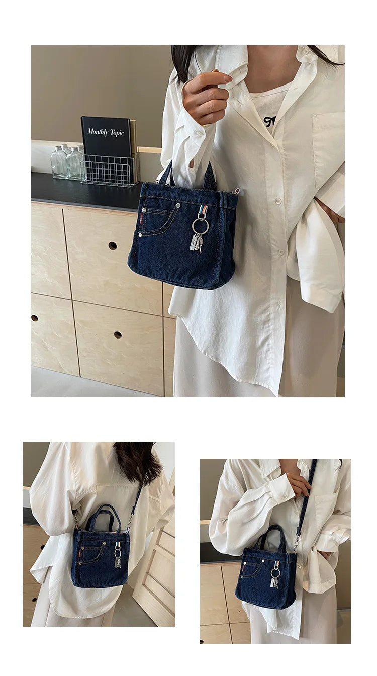 Ladies' Crossbody Bags | Creative Retro Washed Denim & Personalized Fashionable Versatile Handbags (High-quality Shoulder Bags for Girls) Luxegan