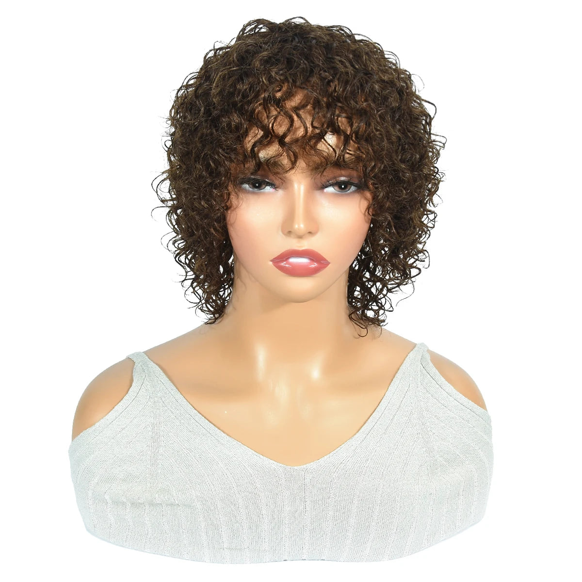 Curly Pixie Cut Human Hair Wig 6.75in – Jerry Curly | 180% Density | 3 Colors | Remy Hair Luxegan