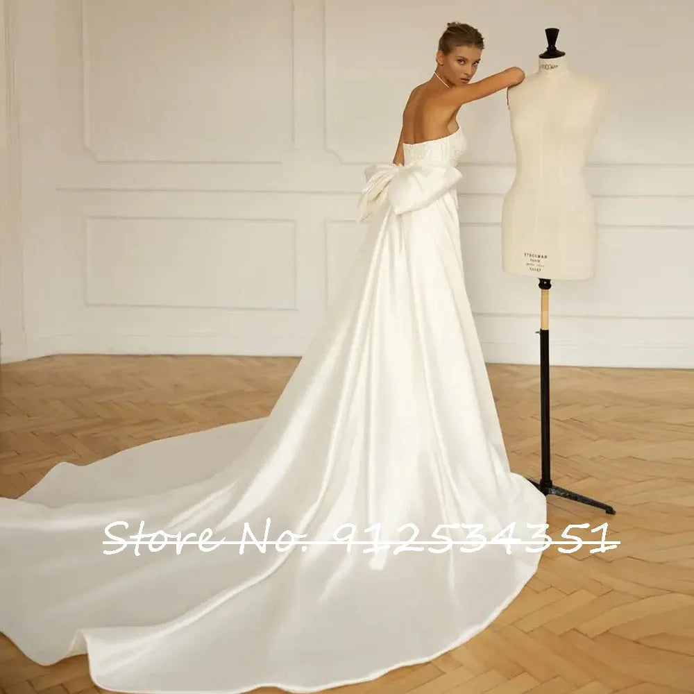 Liquid-Satin Mermaid Bridal Monument | Two-Way Kinetic Detachable Train Gala Gown | Architectural Sweetheart Backless Beaded Applique Masterpiece | Exquisite Floor-Length Luxegan