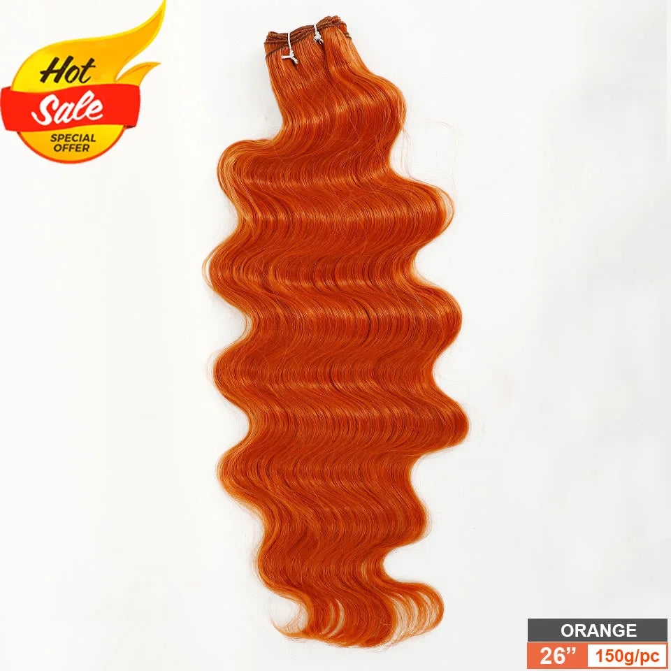 Synthetic Body Wave Hair Extensions | 26–30 Inch | 150–200g
