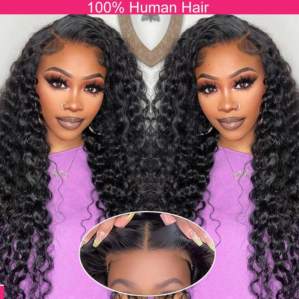 250 Density Deep Wave Lace Front Wig | Sophisticated "Ready to Wear" Glueless Silhouette | Elegant 13x6 HD Lace Frontal Hairpiece | "Dignified" Pre-Cut Transparent Lace Closure Wig for Radiant Versatile Styling Luxegan