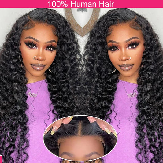 250 Density Deep Wave Lace Front Wig | Sophisticated "Ready to Wear" Glueless Silhouette | Elegant 13x6 HD Lace Frontal Hairpiece | "Dignified" Pre-Cut Transparent Lace Closure Wig for Radiant Versatile Styling Luxegan