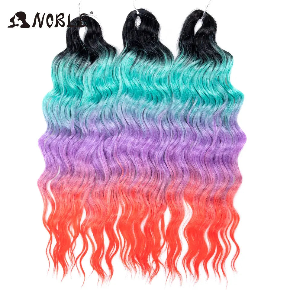 Synthetic Anna Curl Water Wave Crochet Braiding Hair – 24 Inch | 300g | 60 Strands | 88 Ombre & - view 27