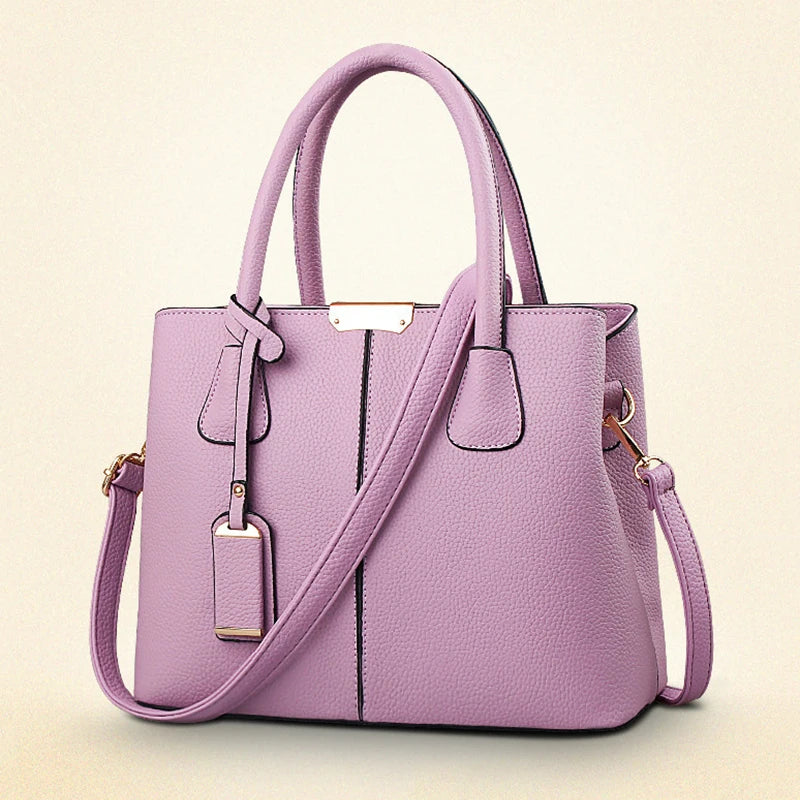 Ladies Large Tote Bag | New Fashion Women's PU Leather Square Shoulder & Crossbody Handbag (Bolsas Femininas Sac) Luxegan