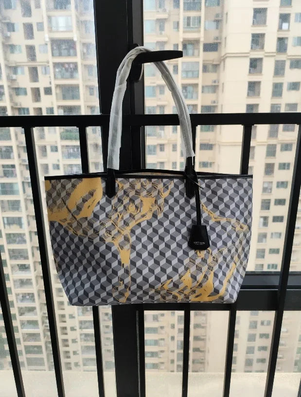 New Tote Bag for Women | Famous Brands Casual Totes & Large Capacity Noir Shoulder Bag (High Quality Genuine Leather) Luxegan