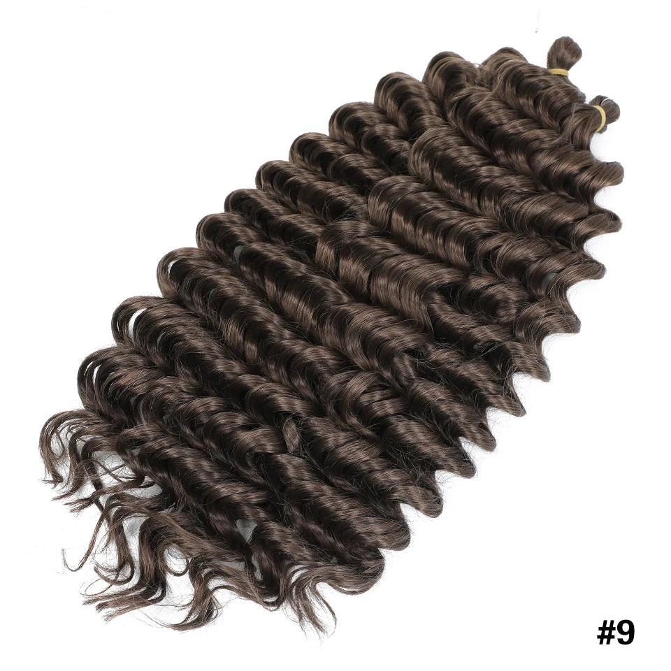Deep Wave Crochet Braiding Hair 24in | 50 Strands 110g | 16 Colors | Water Wave Twist Luxegan