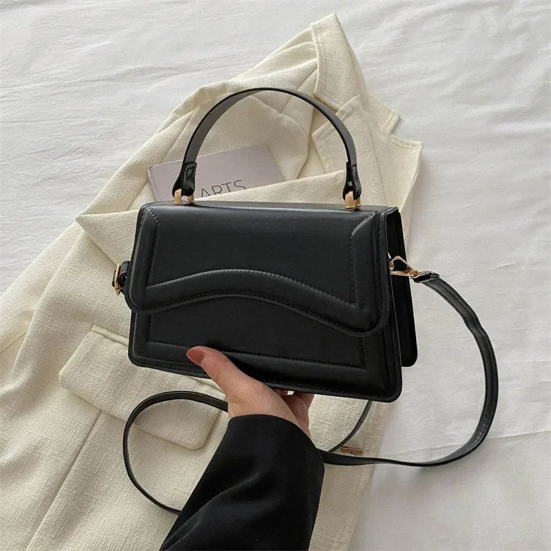 High-Quality PU Leather Handbag Purse | Sophisticated Solid Color Shoulder Bag | Elegant Lady Messenger & Small Tote | Fashion-Forward Square Crossbody for Women and Girls Luxegan