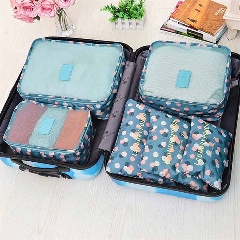 6 PCS Travel Storage Bag Set | Tidy Organizer Wardrobe Suitcase Pouch Luxegan