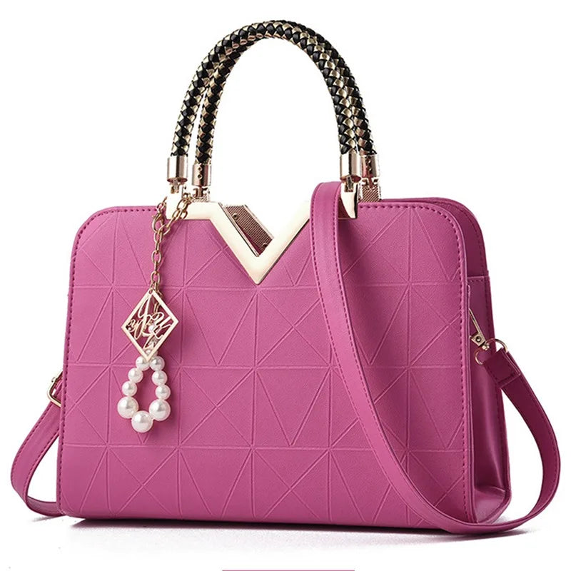 Women's Handbag Patchwork Shoulder Messenger Bag | Office Work PU Leather Female Bag & Ladies Luxury Elegant Handbag Luxegan