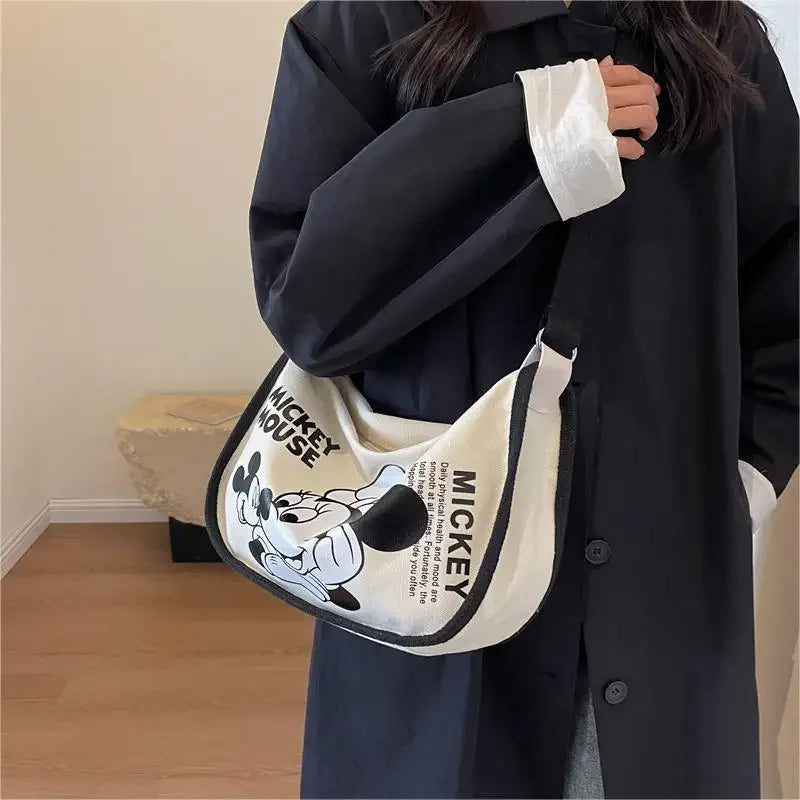 Disney Mickey Mouse Canvas Tote Bag | Large Capacity Shoulder & Crossbody Hobo Luxegan