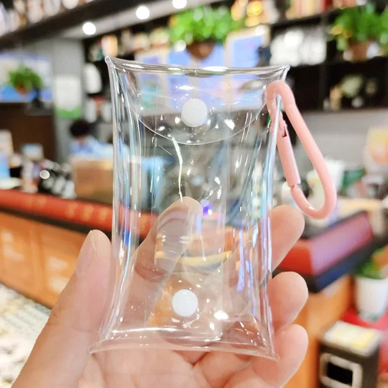 Small Transparent PVC Clear Coin Purse | Mini Female Wallet Pouch for Key, Lipstick & Earphone Storage (Unisex) Luxegan
