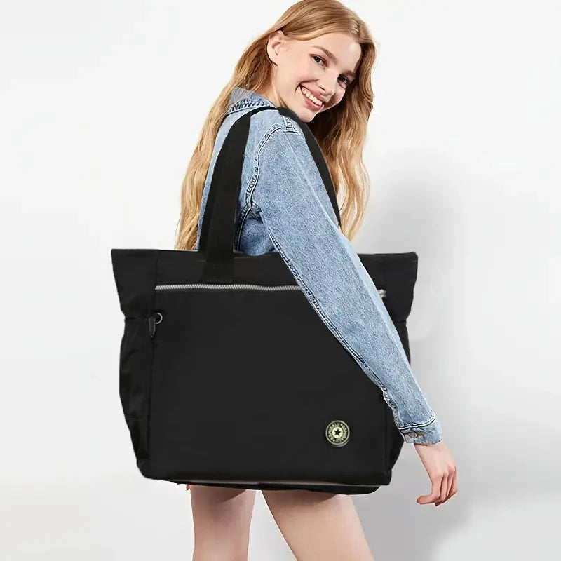 Waterproof Oxford Large Capacity Travel Duffle | Women’s Fashion Travel Shoulder Bag | Durable Versatile Shopping Tote | High-Quality Oxford Cloth Weekend Valise Luxegan