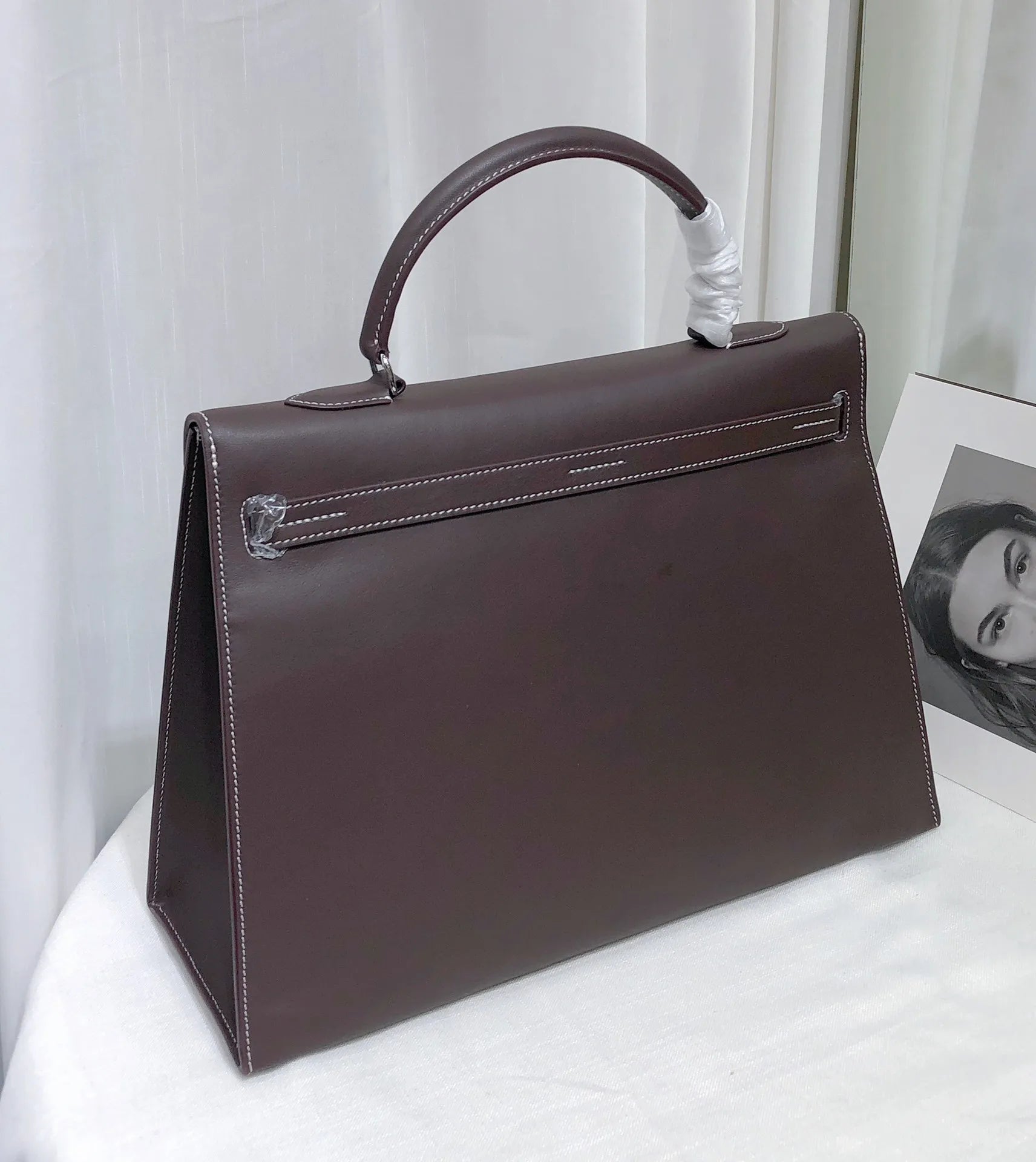 New High-end First-layer Swift Cowhide Leather Women Bag | Folding Clutch Bag Fashionable Shoulder Bag Commuting Casual Versatile Luxegan