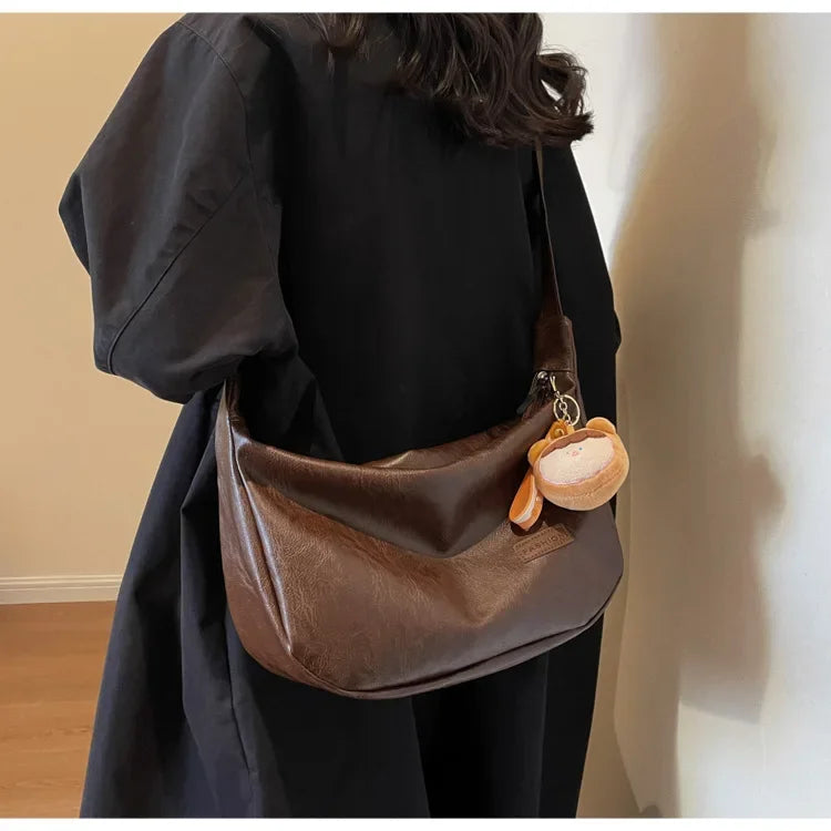 New Trendy Women's Crossbody Bag | Retro PU Leather Dumpling Shoulder Bag & Lightweight Tote Bag Luxegan