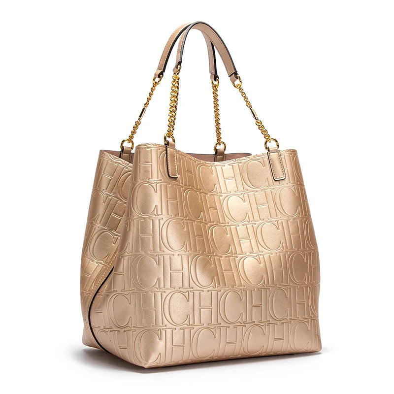 Retro Solid Bucket Bag | Soft PU Leather Large Capacity Handbag Luxegan
