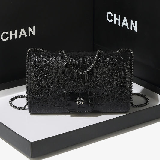 Simple Mini Crocodile Pattern Small Square Bag | Summer New Style Trendy Versatile Chain Luxegan