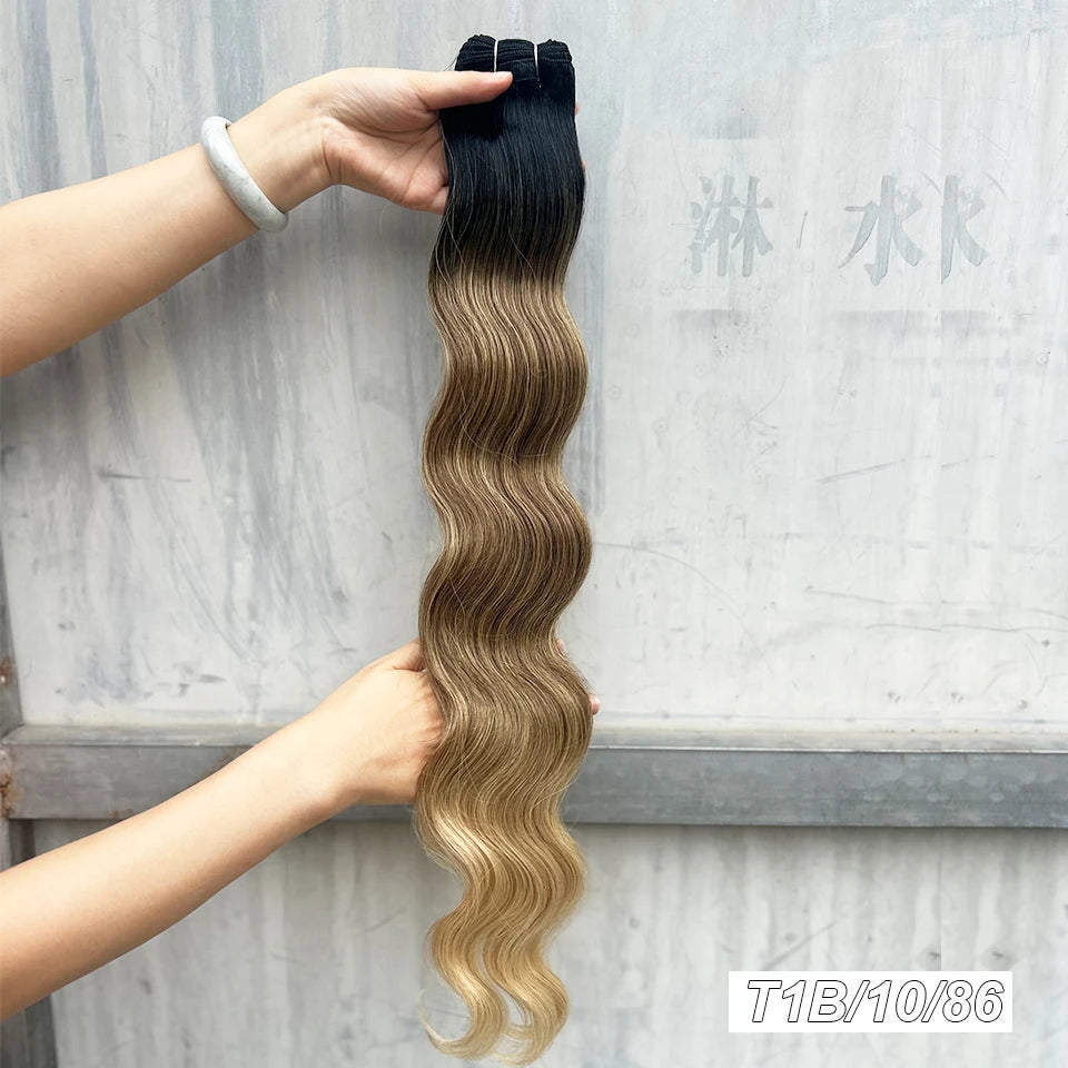 High-Temperature Synthetic Body Wave Hair Extensions – 26 & 30 Inch | Piano & Ombre Colors - view 44